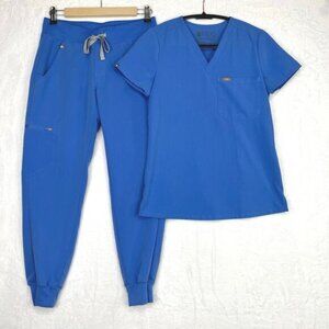 Figs Scrub Set Ceil Blue Zamora JoggerPants XSP Catarina Top Size XXS